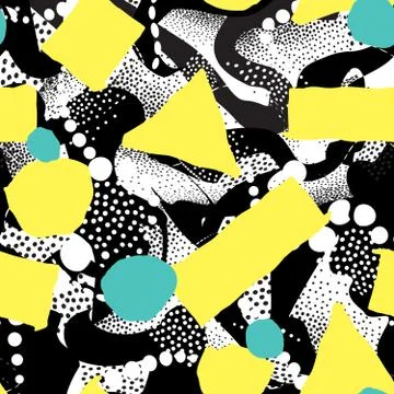 Abstract blot seamless pattern. Dotted painting background Illustrazione stock
