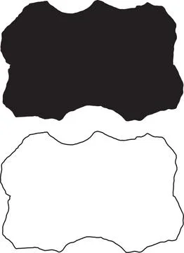 Abstract blot shape, rough edge blob silhouette, grunge element vector, pai.. Stock Illustration