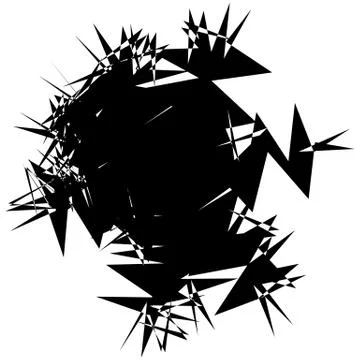 Abstract blot, splatter like random shape. Black and white geometric abstract Stock Illustration