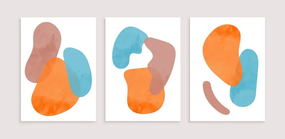 Abstract blotch shape. Liquid shape elements. Fluid dynamical colored forms Stock Illustration