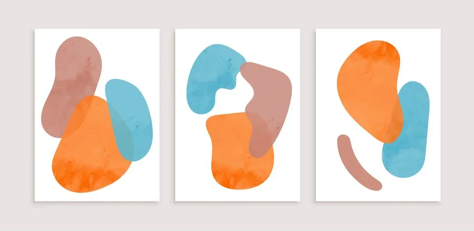 Abstract blotch shape. Liquid shape elements. Fluid dynamical colored forms Stock Illustration