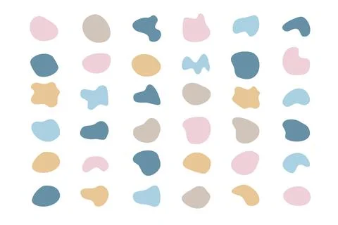 Abstract blotch shape. Liquid shape elements. Set modern elements. Fluid Stock Illustration