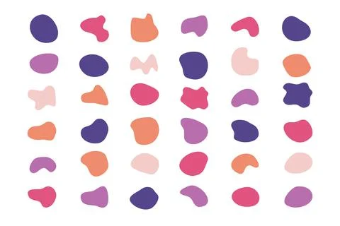 Abstract blotch shape. Liquid shape elements. Set modern elements. Fluid Illustrazione stock