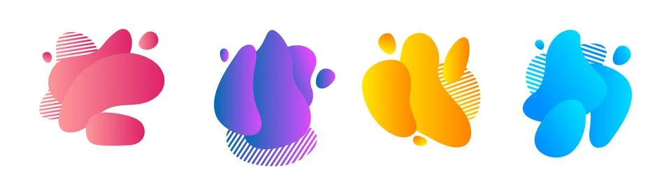Abstract blotch shape. Liquid shape elements. Set of modern graphic element.. 스톡 일러스트