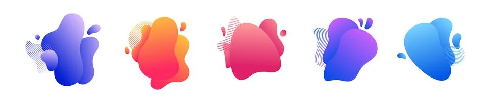 Abstract blotch shape. Liquid shape elements. Set of modern graphic element.. Stock Illustration