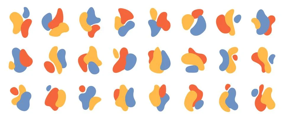 Abstract blotch shape. Liquid shape elements. Set of modern graphic element.. Illustrazione stock