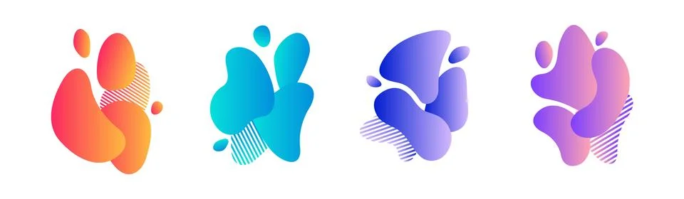 Abstract blotch shape. Liquid shape elements. Set of modern graphic element.. 스톡 일러스트