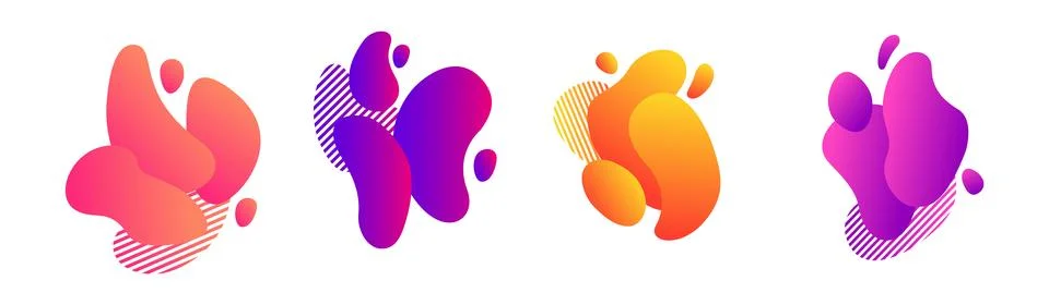 Abstract blotch shape. Liquid shape elements. Set of modern graphic element.. Stock Illustration