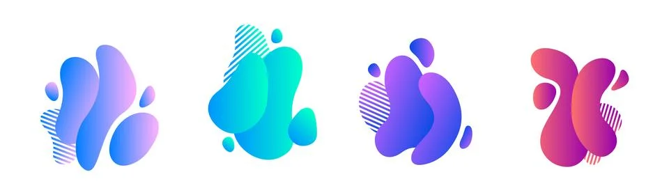 Abstract blotch shape. Liquid shape elements. Set of modern graphic element.. Illustrazione stock