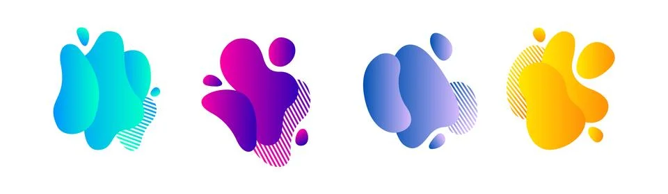 Abstract blotch shape. Liquid shape elements. Set of modern graphic element.. Illustrazione stock