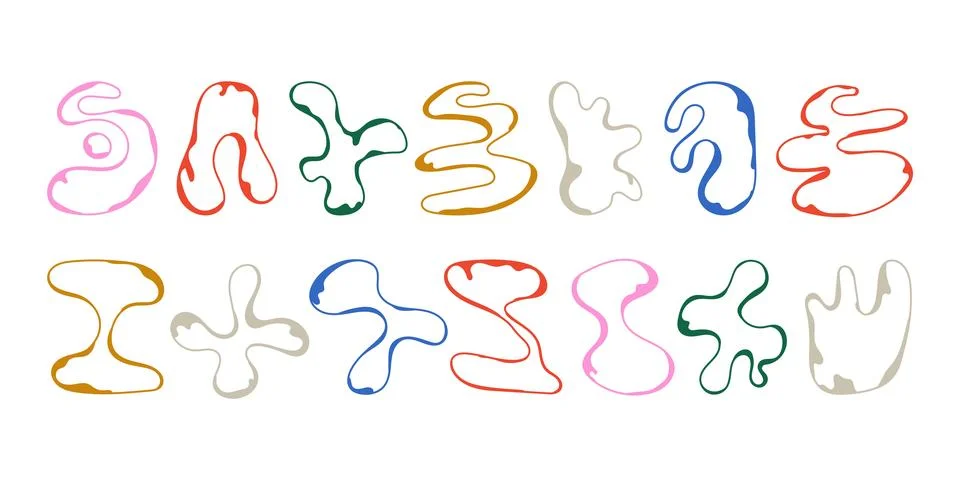 Abstract blotch shape. Liquid shape elements. 스톡 일러스트