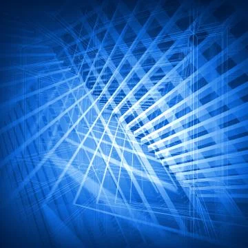 Abstract blue 3d background with geometric pattern イラスト素材