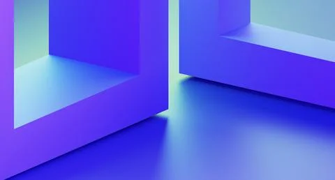 Abstract blue 3d background with geometric line pattern. Square or rectangular 스톡 일러스트