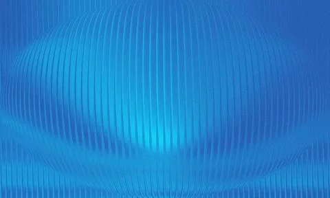 Abstract Blue 3D Ellipsoid Shape with Fine Vertical Ribbed Texture and Radi.. Stock Illustration