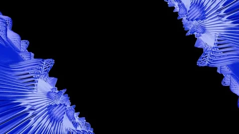 Abstract Blue 3D Flowing Ribbons Loop on Black Background Stock Footage 314170735