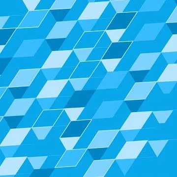 Abstract Blue 3D Geometric Cube Pattern Background - Modern Minimalist Graphic Illustrazione stock
