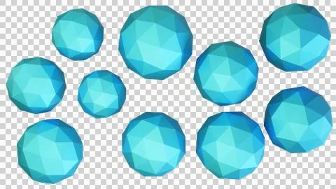 Abstract Blue 3D Geometric Spheres Graphic Illustration Stock Illustration