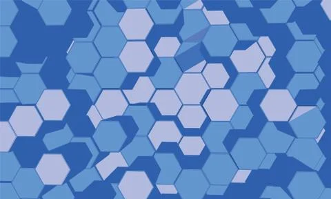 Abstract blue 3d hexagon pattern background vector Stock Illustration