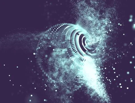 Abstract blue 3d Illuminated distorted Mesh Sphere . Neon Sign . Futuristic Иллюстрация
