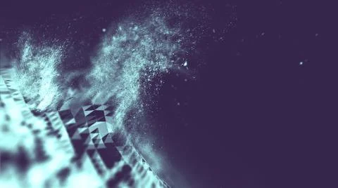 Abstract blue 3d Illuminated distorted Mesh Sphere . Neon Sign . Futuristic 库存插图