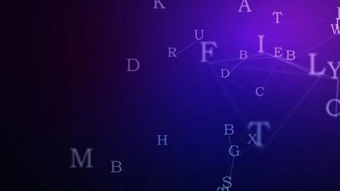 Abstract blue 3D letters background. 3d illustration Stock Illustration