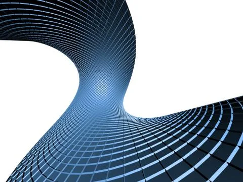 Abstract blue 3d object Stock Illustration