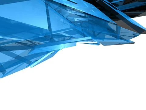 Abstract blue 3d object Stock Illustration