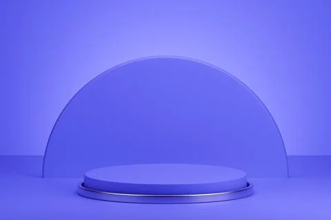 Abstract blue 3D podium stage for product presentation with geometric shapes Stock Illustration
