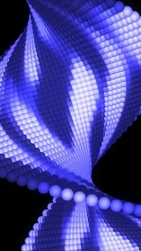 Abstract blue 3D sphere lattice forming a twisting geometric structure, ide.. Stockillustratie