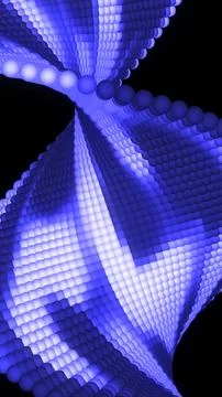 Abstract blue 3D sphere lattice forming a twisting geometric structure, ide.. Stock Illustration