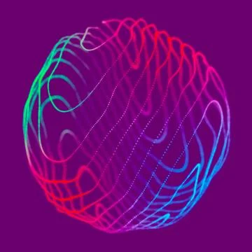 Abstract blue 3d sphere made of points. Futuristic technology style. Sphere イラスト素材