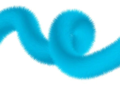 Abstract blue 3D twisted wave shape with fluffy fur texture elegant backgroun 库存插图