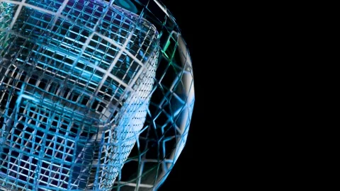 Abstract blue 4D shape, abstract Sci fi background, artificial intelligence Stock Footage 287096003