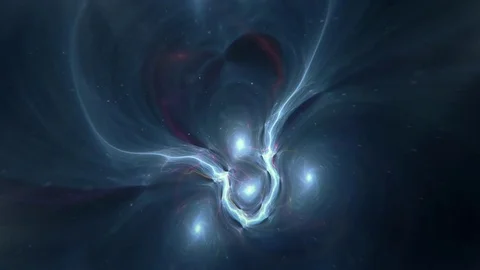 Abstract Blue Alien Cosmic Star and Nebula Constellation Stock Footage 74257526