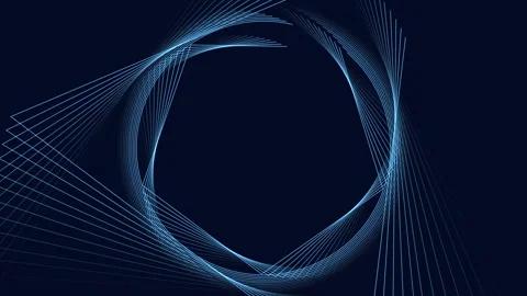 Abstract blue and black circle with interlocking lines on background Stock Footage 259297066