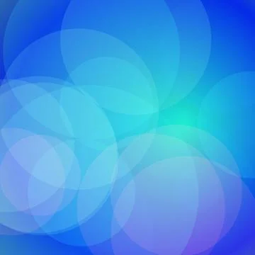 Abstract blue and cyan background with soft overlapping translucent circles.. イラスト素材