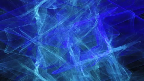 Abstract Blue and Cyan Flowing Geometric Light Waves Background Stock Footage 345948767