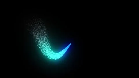 Abstract blue and cyan glowing particle trail Video stock 345660278
