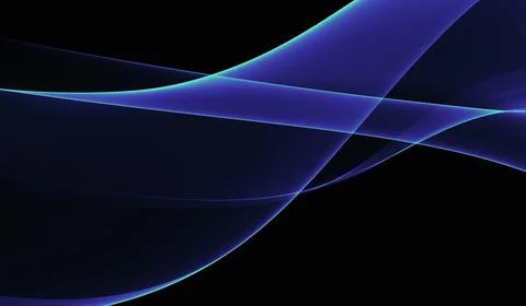 Abstract blue and cyan light streaks on black background, futuristic energy.. Stock Illustration