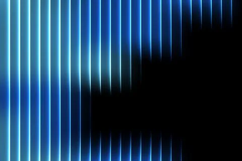 Abstract blue and cyan vertical lines fading into black background Stock Illustration