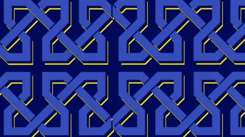 Abstract Blue and Gold Geometric Pattern Loopable Background Video. Stock Footage 339217831