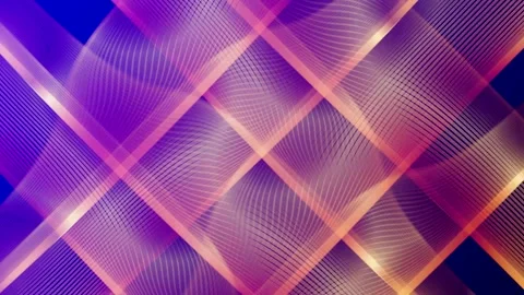 Abstract Blue and Gold Intersecting Light Waves Non-Looping Video Video stock 343733570