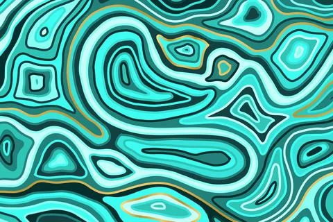 Abstract blue and gold pattern. Agate slice ripple texture imitation. Vector Stock Illustration
