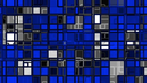 Abstract Blue and Gray Geometric Rectangles with Grid Structure Pattern Video stock 289062235