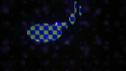 Abstract blue and green checkered pattern on black background. Stock Footage 337497383