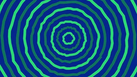 Abstract blue and green concentric circles pattern Illustrazione stock