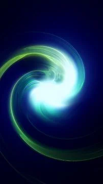Abstract blue and green fluid vortex with a luminous center and sweeping cu.. 스톡 일러스트