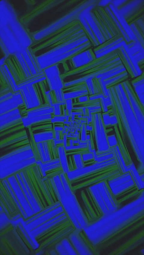 Abstract Blue and Green Geometric Tunnel Background Stock Footage 341666733
