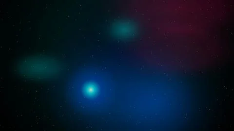 Abstract blue and green light flares in deep space Stock Illustration