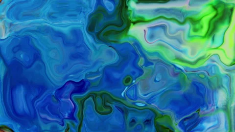 Abstract blue and green liquid marble background Stock Footage 335180883